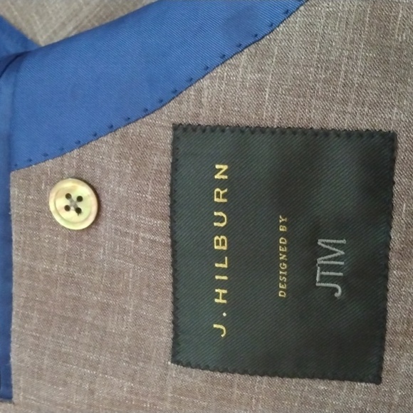 Like New J Hilburn Custom Made Light Brown Wool/Silk/Linen Summer Jacket 42R* - Picture 10 of 16